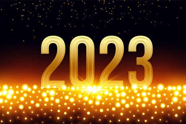 Ευτυχισμένο Νέο Έτος 2023 Λαμπερό Φόντο Διάνυσμα Λάμψη — Διανυσματικό Αρχείο