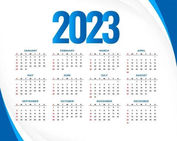 Jednoduchý Kalendář 2023 Pro Návrh Vektoru Organizátora Akce — Stockový vektor