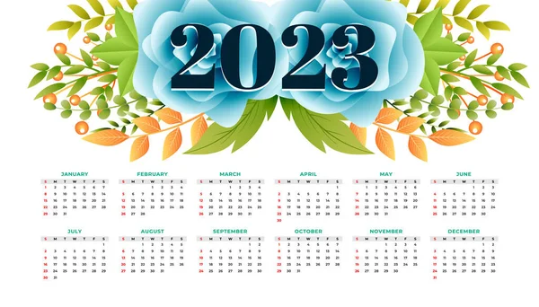 Декоративний 2023 Новий Рік Шаблон Календаря Векторний Дизайн — стоковий вектор