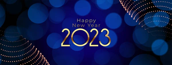 2023 Nyårsfest Affisch Med Bokeh Och Ljuseffekt Vektor — Stock vektor