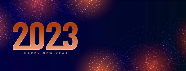 Happy New Year 2023 Grand Celebration Banner Firework Burst Vector — Stock Vector