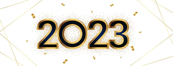 2023年新年活动横幅与金冠和闪光矢量 — 图库矢量图片