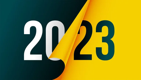 2023 Banner Ocasião Ano Novo Vetor Estilo Curl Página —  Vetores de Stock