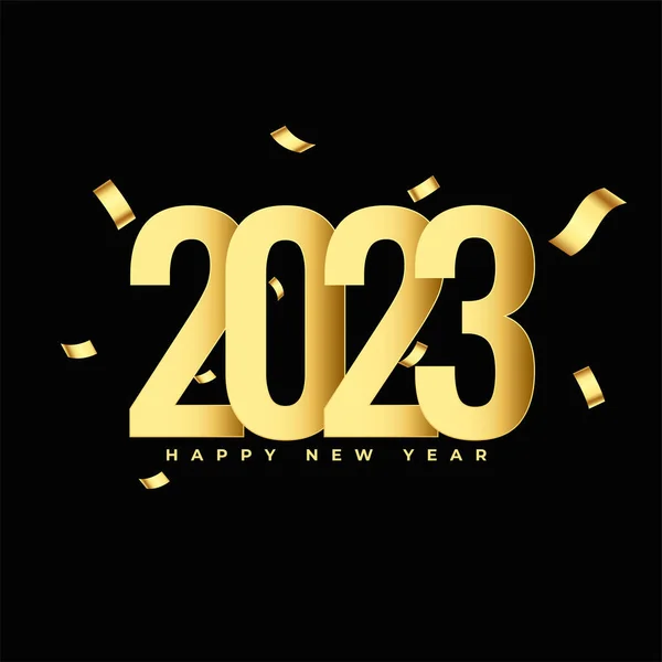 Happy New Year Banner Golden 2023 Lettering Vector — Stock Vector