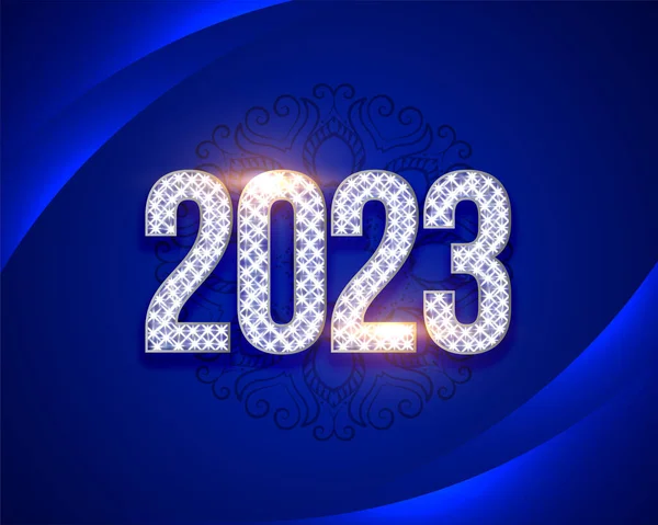 2023 Nombre Argent Scintillement Effet Texte Nouvelle Année Fond Vecteur — Image vectorielle