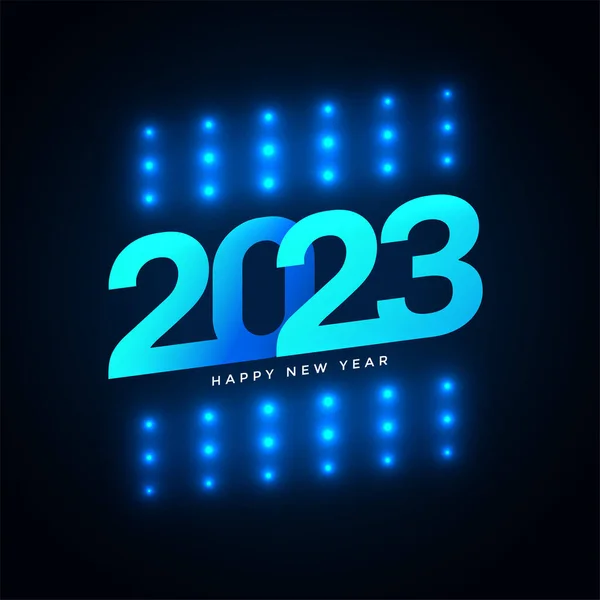 Glowing 2023 Lettering Happy New Year Poster Light Effect Vector — Stock Vector