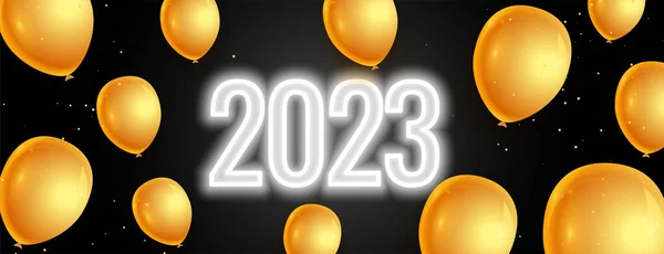 2023風船ベクトルデザインの新しい年イベントバナー — ストックベクタ
