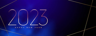 2023 altın metin vektörlü mutlu yıllar afişi 