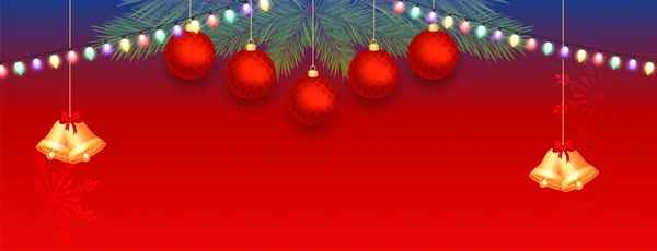 Alegre Banner Decorativo Natal Com Elementos Xmas Vetor Luz — Vetor de Stock