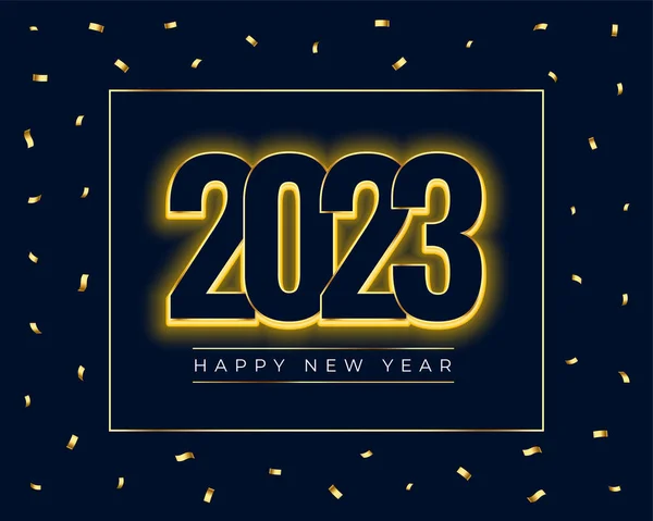 2023 New Year Greeting Banner Light Effect Confetti Design — Stock Vector