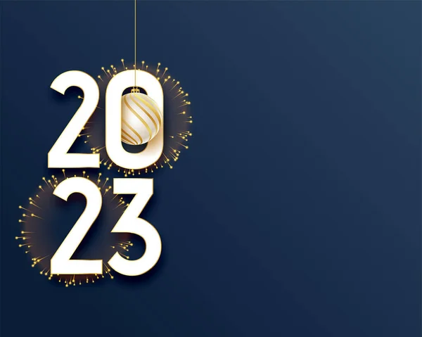 Elegante Neue Jahr 2023 Blauer Hintergrund Mit Feuerwerk Design Und — Stockvektor