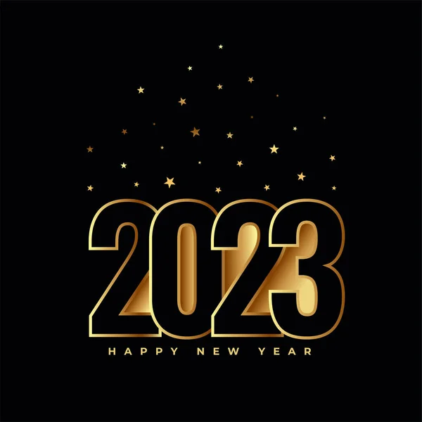 Frohes Neues Jahr Schwarzer Hintergrund Mit 2023 Text Stil — Stockvektor