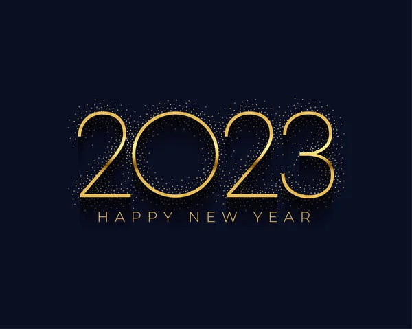 Elegancki Szczęśliwy Nowy Rok Powitanie Tło 2023 Złoty Tekst — Wektor stockowy