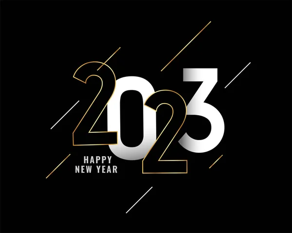 幸せな新年2023ダークブラックの背景ベクトル — ストックベクタ