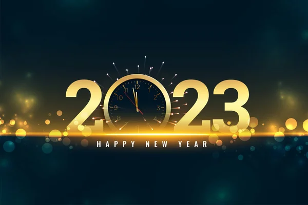 2023 Banner Ocasión Año Nuevo Con Reloj Vector Efecto Luz — Archivo Imágenes Vectoriales