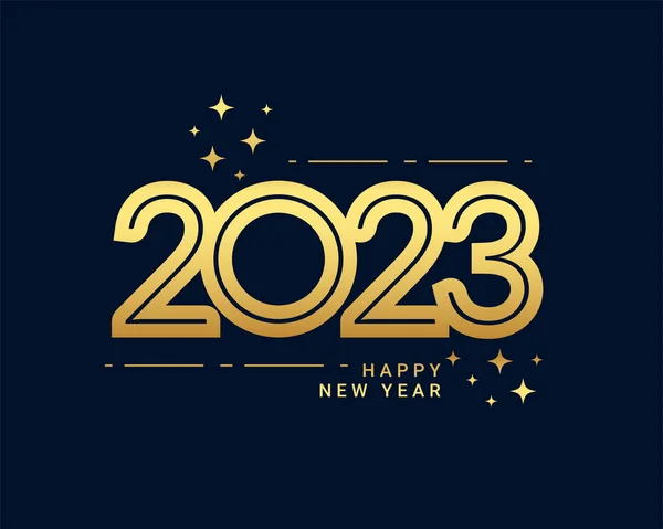 Szczęśliwego Nowego Roku Wakacje Tło Złotym 2023 Wektor Tekstu — Wektor stockowy