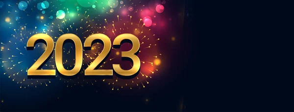 2023 Banner Celebración Año Nuevo Con Vector Efecto Luz Bokeh — Vector de stock