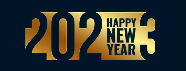 Стильний Щасливий Новий Рік 2023 Золотий Банер Вектор — стоковий вектор