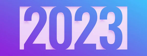 Stylový Šťastný Nový Rok 2023 Dovolená Prapor Vektor — Stockový vektor