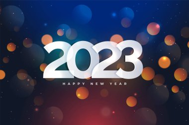 Yeni Yıl Arifesi 2023 Bokeh ışık efektli pankart 