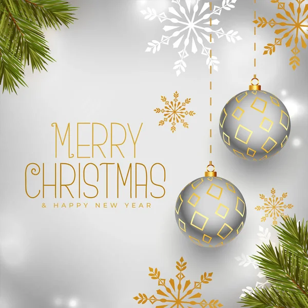 Elegante Fröhliche Weihnachtsgrüße Hintergrund Mit Weihnachtlichen Elementen — Stockvektor