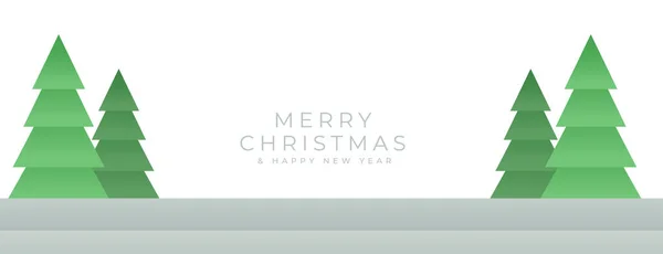 Buon Natale Minimalista Striscione Capodanno Con Vettore Dell Albero Natale — Vettoriale Stock