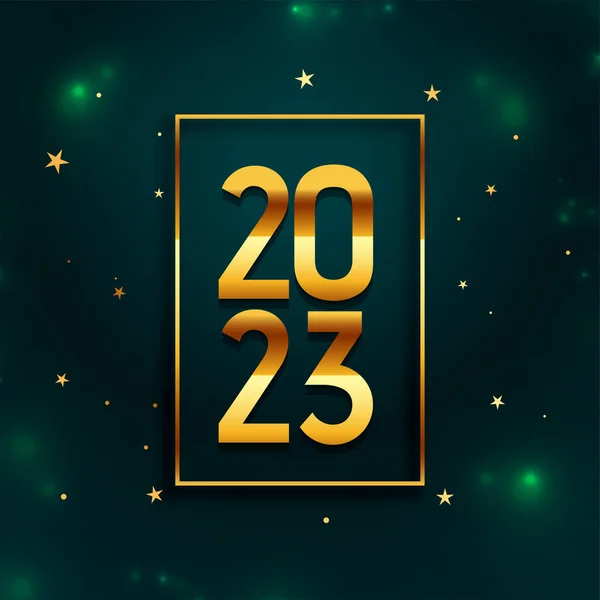 Glowing Happy New Year Banner Golden 2023 Text Design — Stock Vector