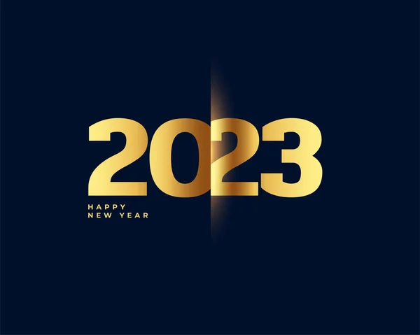 Feliz Novo Banner 2023 Ano Com Design Texto Ouro Elegante — Vetor de Stock