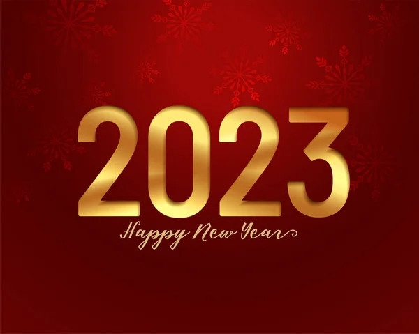 Szczęśliwego Nowego Roku 2023 Plakat Wakacyjny Złotym Wzorem Litery — Wektor stockowy