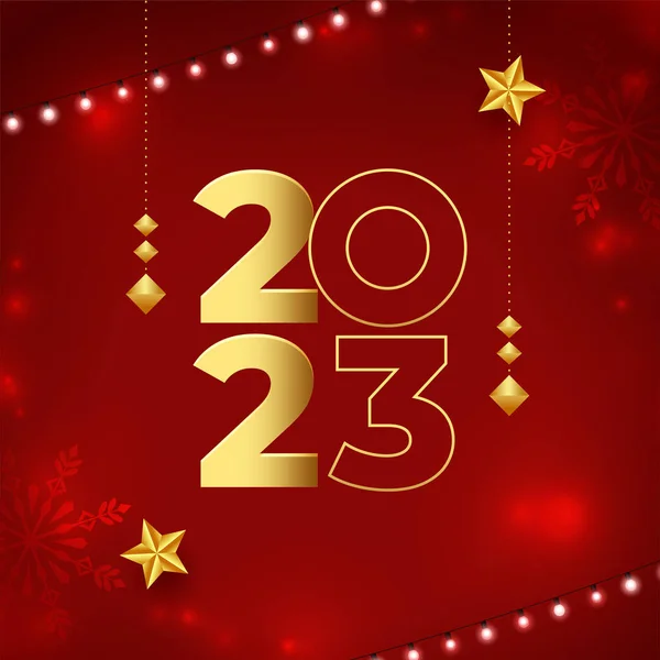 2023 Nieuwjaarsavond Feestelijke Achtergrond Met Gouden Ster Ontwerp — Stockvector