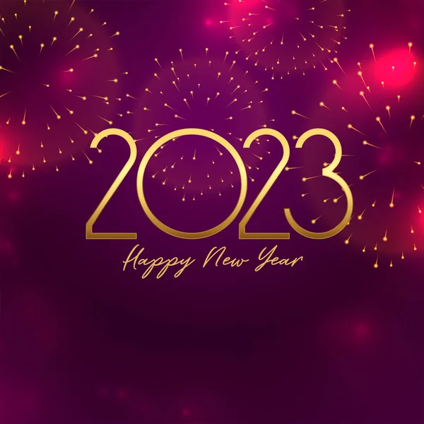 2023 Neujahr Anlass Banner Mit Feuerwerk Design Glänzenden Hintergrund — Stockvektor
