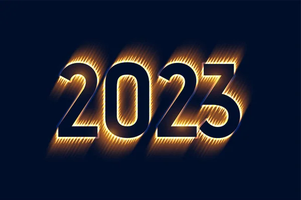 Néon Style 2023 Texte Pour Nouvelle Année Occasion Bannière Vecteur — Image vectorielle
