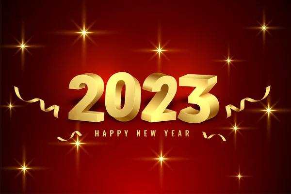 2023 Golden Text New Year Event Banner Vector — Stock Vector