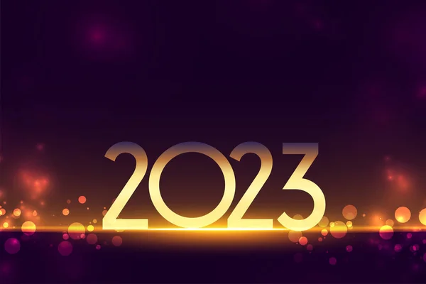 黄金の光効果ベクトルとエレガントな2023年の新年のバナー — ストックベクタ