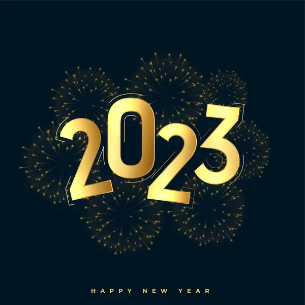 2023 Nieuwjaar Grand Feest Achtergrond Met Vuurwerk Vector — Stockvector