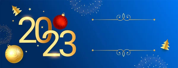 Capodanno 2023 Banner Decorativo Con Vettore Spazio Testo — Vettoriale Stock