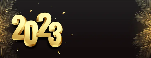 Frohes Neues Jahr Banner Mit Goldenem Textvektor 2023 — Stockvektor