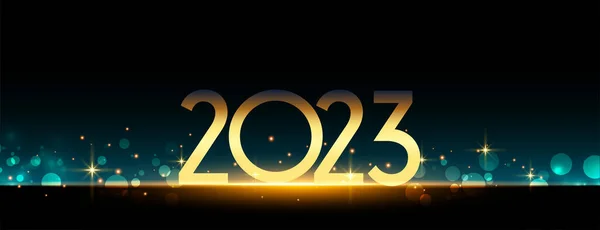 Yeni Yıl Arifesi 2023 Bokeh Işık Efekti Vektörlü Pankart — Stok Vektör