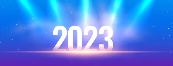 2023 Κείμενο Spot Light Effect Για Νέο Έτος Διάνυσμα Banner — Διανυσματικό Αρχείο