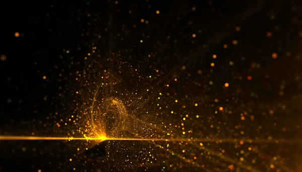 輝く黄金の粒子塵爆発背景デザイン — ストック写真