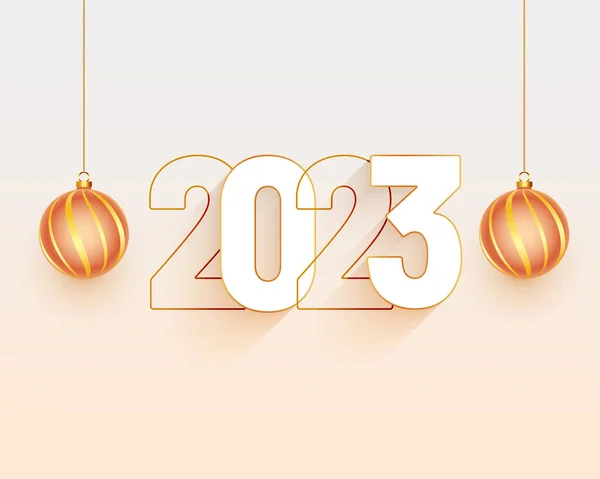Feliz Año Nuevo 2023 Banner Celebración Con Diseño Adornos Navidad — Vector de stock