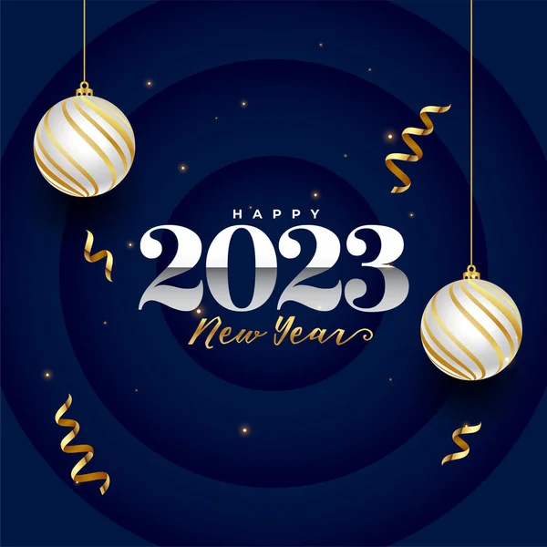 2023 Nieuwjaarsbanner Met Kerstversiering — Stockvector