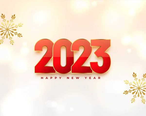 2023 New Year Celebration Background Golden Snowflake Design — Stock Vector
