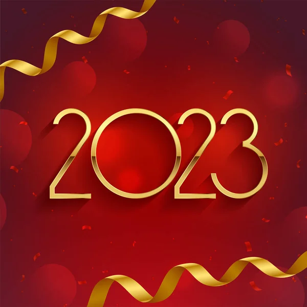 2023年新年招待カードとともにBocheh効果背景ベクトル — ストックベクタ