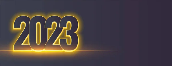 2023 Nouvelle Bannière Année Avec Vecteur Effet Lumière Dorée — Image vectorielle