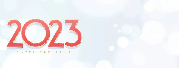 Feliz Año Nuevo 2023 Banner Con Efecto Bokeh Vector — Archivo Imágenes Vectoriales
