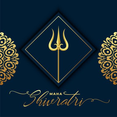 Maha shivratri, Shiva altın trishul vektörü ile dini geçmiş. 