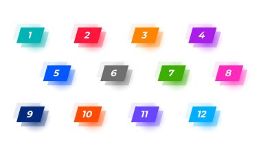 isolated bullet points symbol from one to twelve vector 