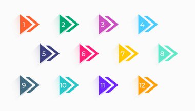 3d style colorful bullet points background with numerical digit vector 