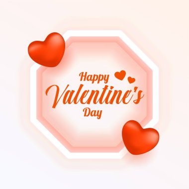 valentines day minimal background with realistic hearts vector 